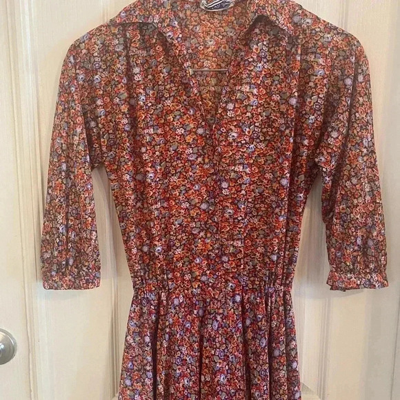 Samuel Blue Vintage Floral Collared Dress - Picture 3 of 9